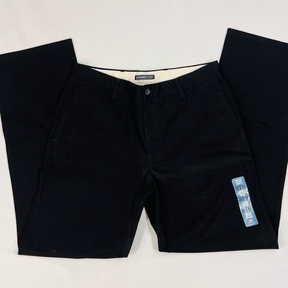 NEW ~ Men's Dockers BLACK Straight Fit Flat Front Pants Size 32x32 - Picture 1 of 5